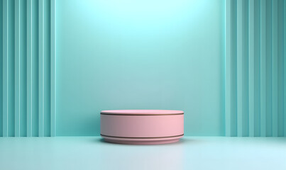 3D Podium Minimalist Cylinder Pedestal Product Display Presentation Platform Stage 