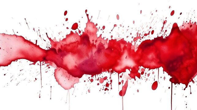 Blood stains on white background, stains of red paint