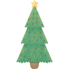 Christmas tree decorations in winter 