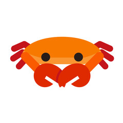 Crab icon flat vector image.