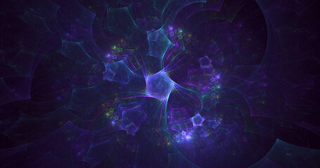 3D rendering abstract colorful fractal light background