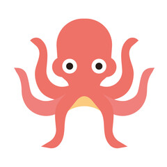 Octopus vector ocean seafood mollusc flat icon.