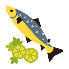 Trout flat icon vector image.
