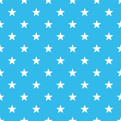 Stars seamless pattern. Stars on a pretty blue background, vector retro seamless pattern for packaging, fabric, paper, background.