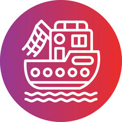 Vector Design Boat Fishing Icon Style