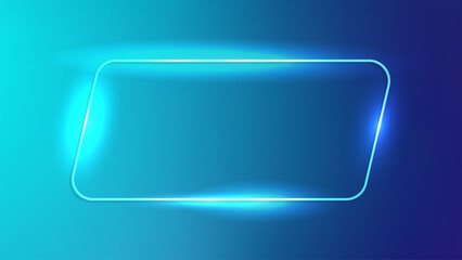 Neon rounded parallelogram frame