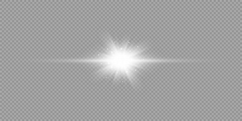 White horizontal light effect of lens flares