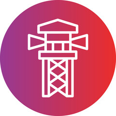 Vector Design Observation Tower Icon Style