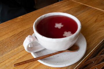 Schizandra chinensis tea. Traditional ancient Korean drink is brewed from Chinese lemongrass berries.