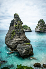 Indonesia, Diamond Beach on Nusa Penida Island is one of the most beautiful beaches with towering limestone cliffs and bright turquoise blue water. If you’re lucky you can even spot Manta Rays!
