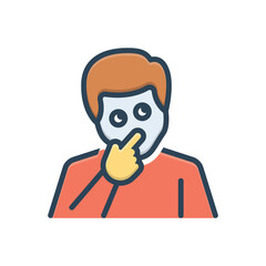 Color illustration icon for consider