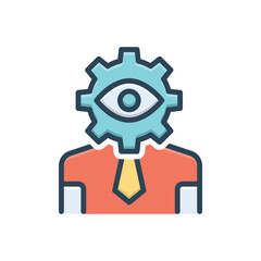 Color illustration icon for supervision