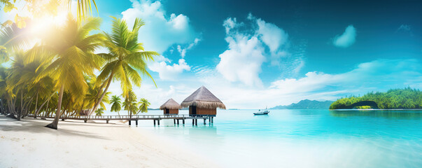 tropical vacation background  - obrazy, fototapety, plakaty