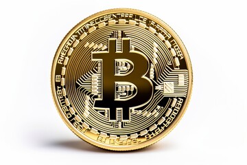golden btc bitcoin currency money. generative ai. 