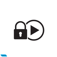 Icon vector graphic of locked playing