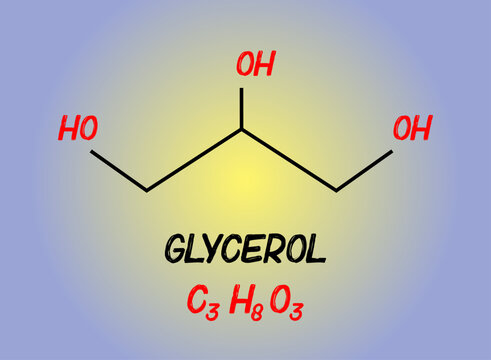 Glycerol simple polyol (sugar alcohol) compound. Vector illustration.