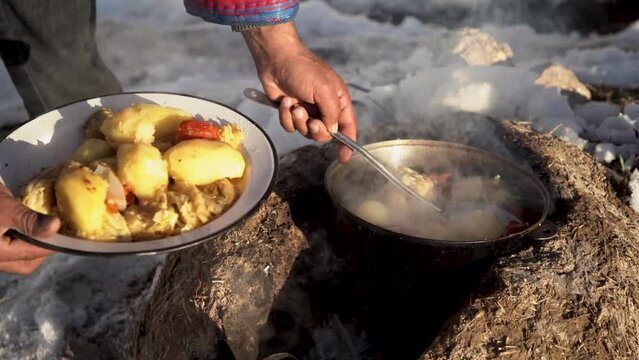 hot potatoes and many other vegetables in plates