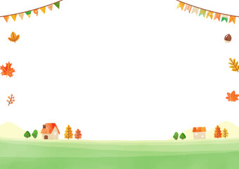 simple illustration of autumn scenery