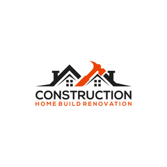 Illustration vector graphic of Construction, home repair, and home build renovation Concept Logo Design template