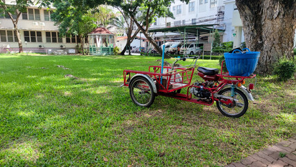Fototapeta na wymiar red Saleng car on grass