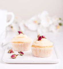 cupcakes with whipped cream