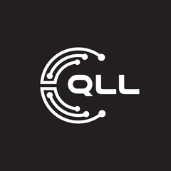 QLL letter technology logo design on black background. QLL creative initials letter IT logo concept. QLL letter design.	
