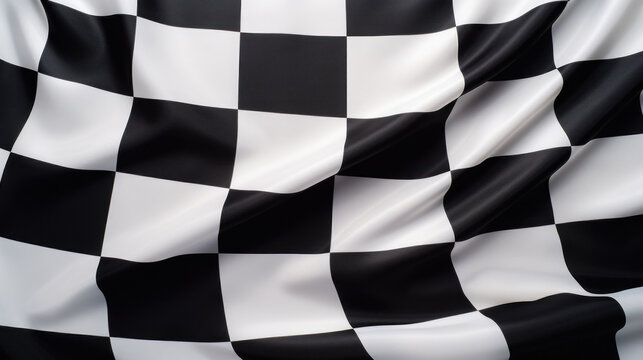 Checkered black and white flag. Generative AI © NorLife