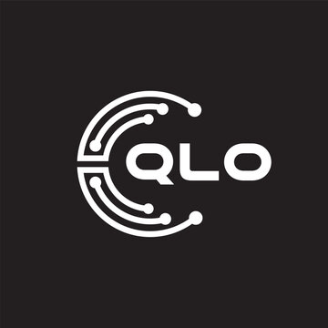 QLO letter technology logo design on black background. QLO creative initials letter IT logo concept. QLO letter design.	

