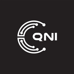 QNIletter technology logo design on black background. QNIcreative initials letter IT logo concept. QNIsetting shape design
