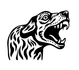 Fototapeta premium Logo tattoo angry dog stamp ex libris