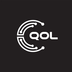 QOL letter technology logo design on black background. QOL creative initials letter IT logo concept. QOL letter design.	
