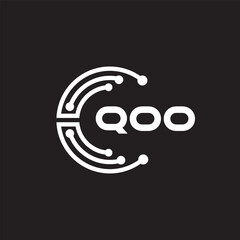 QOO letter technology logo design on black background. QOO creative initials letter IT logo concept. QOO letter design.	
