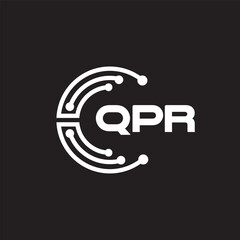 QPR letter technology logo design on black background. QPR creative initials letter IT logo concept. QPR letter design.	
