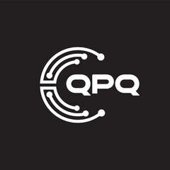 QPQ letter technology logo design on black background. QPQ creative initials letter IT logo concept. QPQ letter design.	
