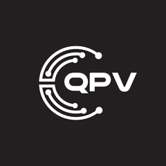 QPV letter technology logo design on black background. QPV creative initials letter IT logo concept. QPV letter design.	
