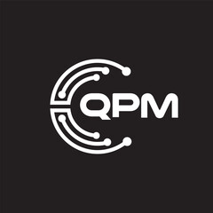 QPM letter technology logo design on black background. QPM creative initials letter IT logo concept. QPM letter design.	
