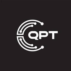 QPTletter technology logo design on black background. QPTcreative initials letter IT logo concept. QPTsetting shape design
