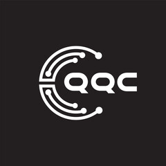 QQCletter technology logo design on black background. QQCcreative initials letter IT logo concept. QQCsetting shape design
