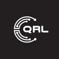 QRLletter technology logo design on black background. QRLcreative initials letter IT logo concept. QRLsetting shape design

