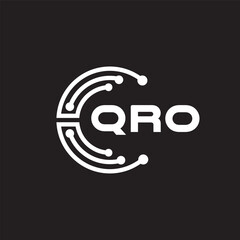 QROletter technology logo design on black background. QROcreative initials letter IT logo concept. QROsetting shape design
