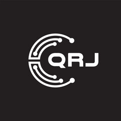 QRJletter technology logo design on black background. QRJcreative initials letter IT logo concept. QRJsetting shape design
