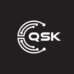 QSKletter technology logo design on black background. QSKcreative initials letter IT logo concept. QSKsetting shape design
