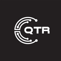 QTR letter technology logo design on black background. QTR creative initials letter IT logo concept. QTR letter design.	
