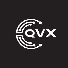 QVX letter technology logo design on black background. QVX creative initials letter IT logo concept. QVX letter design.	
