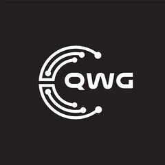 QWGletter technology logo design on black background. QWGcreative initials letter IT logo concept. QWGsetting shape design
