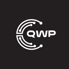 QWPletter technology logo design on black background. QWPcreative initials letter IT logo concept. QWPsetting shape design
