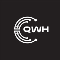 QWHletter technology logo design on black background. QWHcreative initials letter IT logo concept. QWHsetting shape design
