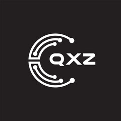 QXZletter technology logo design on black background. QXZcreative initials letter IT logo concept. QXZsetting shape design
