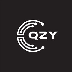 QZYletter technology logo design on black background. QZYcreative initials letter IT logo concept. QZYsetting shape design
