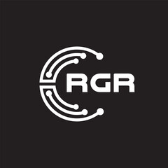 RGRletter technology logo design on black background. RGRcreative initials letter IT logo concept. RGRsetting shape design
